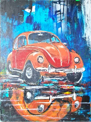 Der Käfer im Regenspiegel